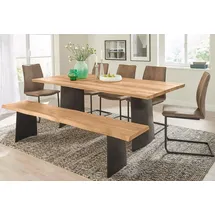 Niehoff Sitzmöbel Tree-Top Tisch Hohlwangengestell Eisen Schwarz geölt Platte 40mm