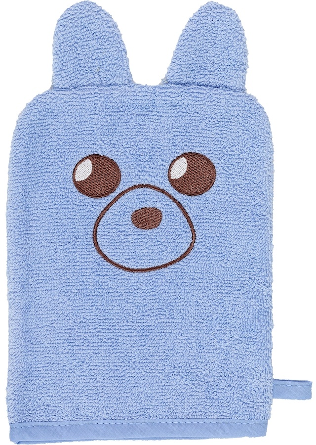 Smithy Smithy Waschhandschuhe Flips der Bär hellblau Handtücher