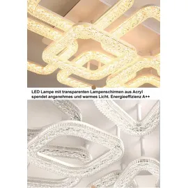 Eurotondisplay.com LED Deckenlampe DF-4+1 Deckenleuchte Leuchte Lampe mit Fernbedienung Lichtfarbe/Helligkeit einstellbar dimmbar Deckenlampe LED Deckenleuchte - Weiß