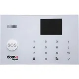 Beghelli - Einbruchschutzkit Dom-e, kabelloses Wi-Fi/GSM-Alarmsystem mit Anti-Stromausfall-Batterie, SOS-Taste, Alexa- und Google Home-kompatibel, Steuerung über App und Sprachassistent, Weiß