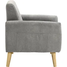 Atlantic Home Collection Sessel Moby Cord 0 x 0 x 0 cm Grau