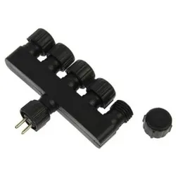 Verteiler 5fach Stecker auf Buchse für Niedervolt Stecksystem IP44 2-Polig schegoLUX