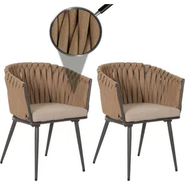 Mendler HWC-N38 Gartenstuhl 61 x 57 x 82 cm grau 2 St.