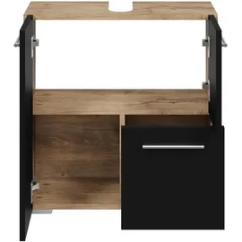 Badplaats Waschbeckenunterschrank Mars 60 x 60 cm Kastanien Eiche / Schwarz