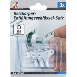 BGS Do it yourself Heizkörper-Entlüftungsschlüssel-Satz 3 teilig
