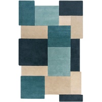 Flair Rugs Wollteppich »Abstract Collage«, rechteckig, 39520747-0 aquablau 11 mm,