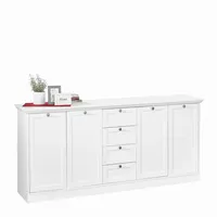 ARGONAUTA Sideboard 200 x 90 x 40 cm Weiß