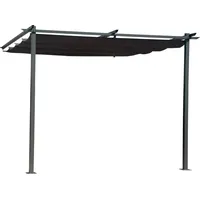 Habitat et Jardin - Anbaupergola Mit Ausziehbarem Dach - 3 X 3 M - Anthrazitgrau