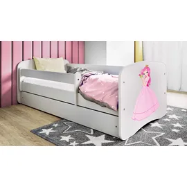 WFL GROUP Jugendbett Emily 80 x 160 cm Kiefer MDF weiß/roségold