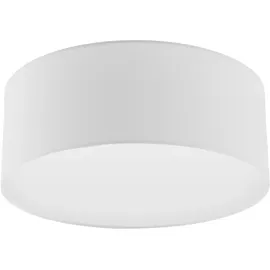 Tectake Deckenleuchte Circum, Textilschirm im Leinenlook - weiß