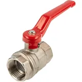 tecuro Kugelhahn, beidseitig Innengewinde Rp 3/4 Zoll (DN 20) Stahlhebel lang, temperaturbeständig bis + 150°C, Druckstufe PN25, MS vernickelt