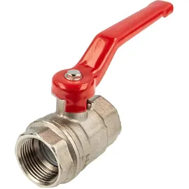 tecuro Kugelhahn, beidseitig Innengewinde Rp 3/4 Zoll (DN 20) Stahlhebel lang, temperaturbeständig bis + 150°C, Druckstufe PN25, MS vernickelt