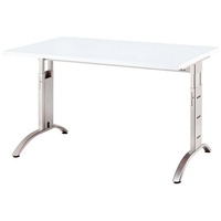 Ergonomic Plus F-Serie FS12/W, weiß rechteckig, C-Fuß-Gestell silber 120,0 x 80,0 cm