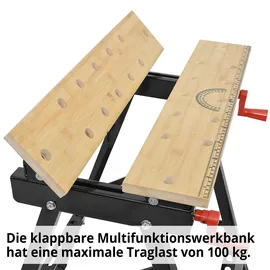 Hecht Werkbank Holz/Metall 650 x 120 x 16 mm braun klappbar
