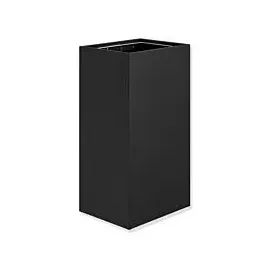 Hewi System 900 Papierabfallbehälter 900.05.00360DC Edelstahl pulverbeschichtet schwarz tiefmatt, 60 l, ohne Deckel