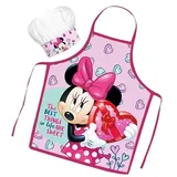 Sorrisini Kinderschürze und Kochmütze für Kinder, Schürze Kochmütze, Kinderschürze Jungen, Verstellbare Koch-Set für Kinder zum Backen, Malen, Minnie Mouse - Universale Bambino