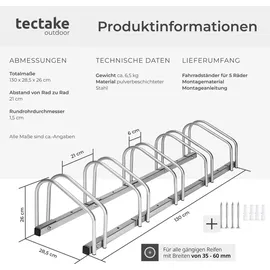 Tectake Fahrradständer Silber