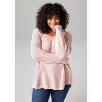 Aniston plus Strickpullover, im dezenten Ajour-Strickmuster Aniston PLUS puderrosa