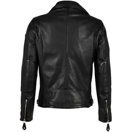 Mauritius Lederjacke "Mavric SF NSLV", Herren, Gr. M, schwarz, Obermaterial: 100% Schafsleder. Futter: 100% Baumwolle. Ärmelfutter: 100% Polyester, unifarben, slim fit kurz, eingesetzt abgesteppt, Jacken, im Biker-Style, asymetrischer Reißverschluss, Nieten