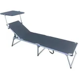 Hausmann Sunny Day Alu-Liege mit Sonnendach 185x59x30cm anthrazit