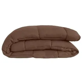 Poyet-Motte Couette Chaude Microfibre 400 Gr/m2 Calgary Chocolat - Corail 140x200cm