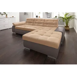 sit&more Ecksofa »Ontario L-Form« XXL, wahlweise mit Bettfunktion braun