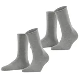 Esprit Damen Socken Basic Pure Multipack W So Baumwolle einfarbig 2 Paar, Grau Light Grey Melange 3390, 39-42