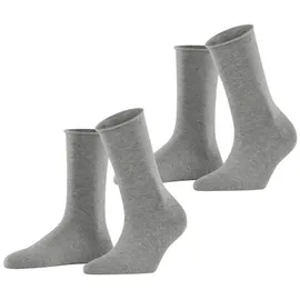 Esprit Damen Socken Basic Pure Multipack W So Baumwolle einfarbig 2 Paar, Grau Light Grey Melange 3390, 39-42