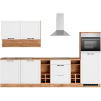 Kochstation Küche »KS-Lana«, 300 cm breit, wahlweise mit oder ohne E-Geräte, weiß