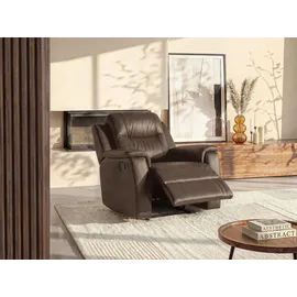 vente-unique Relaxsessel Evasion Leder 95 x 100 x 96 cm Braun mit Relax-Funktion