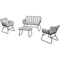 Idimex RIVIERA Loungeset grau/schwarz