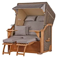 Mr. Deko bene living Strandkorb Komplettset Schaalsee Teak PE