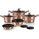 Berlinger Haus Rose Gold Topf-Set 7-tlg. 3 x  Kochtopf + 2 x Bratpfanne + 2 x Untersetzer