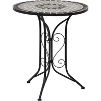 vidaXL Bistroset 3-tlg. Tisch Ø 61 x 71 cm grau/schwarz