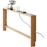 yurstcggh Konsolentisch Schmal Holz mit Ablage,Schmaler Beistelltisch Hinter Sofa,Schmaler Sofatisch,Industrieller Eingangstisch,Ideal für Flur Möbel,Büro