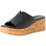 TAMARIS Damen Pantolette mit Keilabsatz Leder, schwarz, 41 EU