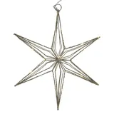 HIT Trading LED-Weihnachtsstern LAKIST, 30 x 30 cm - Goldgelb - Metalldraht - mit Timer