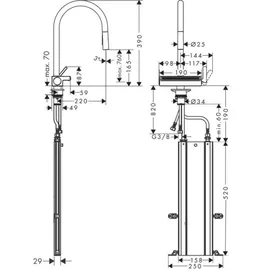 Hansgrohe Aquno Select M81 Einhebelmischer Edelstahl