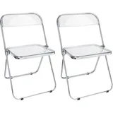 2er Set Klappstuhl Lounge-Sessel Besuchersstuhl PET‌ Transparente Farbe - Transparent