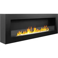 Divina Fire SIENA 120 Schwarzer Wandkamin mit Bioethanol-Antrieb 120x40