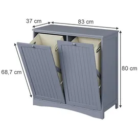 Vicco Bianco Badezimmerschrank 83 x 80 x 37 cm Grau
