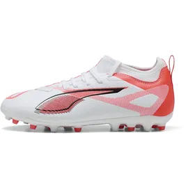 Puma Ultra 5 Match MG Kinder PUMA White/Black-Glowing Red 35,5