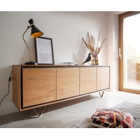 DeLife Sideboard Stonegrace 200 cm Akazie Natur 4 Türen