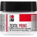 Marabu Textil Print titanweiß 100 ml, Sieb- und Hochdruckfarbe auf Wasserbasis, geruchsneutral und lichtecht, lange Offenzeit, für helle und dunkle Textilien