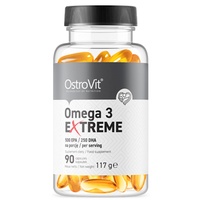 OstroVit Omega 3 EXTREME | 1000mg hochdosiert | 90 Kapseln je Dose | Fischöl essentielle Fettsäuren Fish Oil DHA EPA | Nahrungsergänzungsmittel