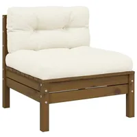 vidaXL Garten-Mittelsofa Loungesofa honigbraun