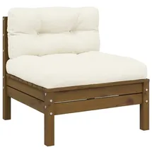 vidaXL Garten-Mittelsofa Loungesofa honigbraun