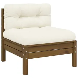vidaXL Garten-Mittelsofa Loungesofa honigbraun