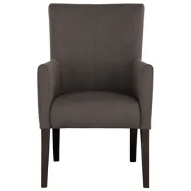 Home Affaire "King", braun (dunkelbraun, buche wenge), B:60cm H:92cm T:65cm, 100% Polyester, Stühle, Polsterstuhl, Armlehnstuhl, Gestell Massivholz