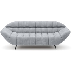 Sofa Gappa Stoff Grau Hellgrau 2-Sitzer